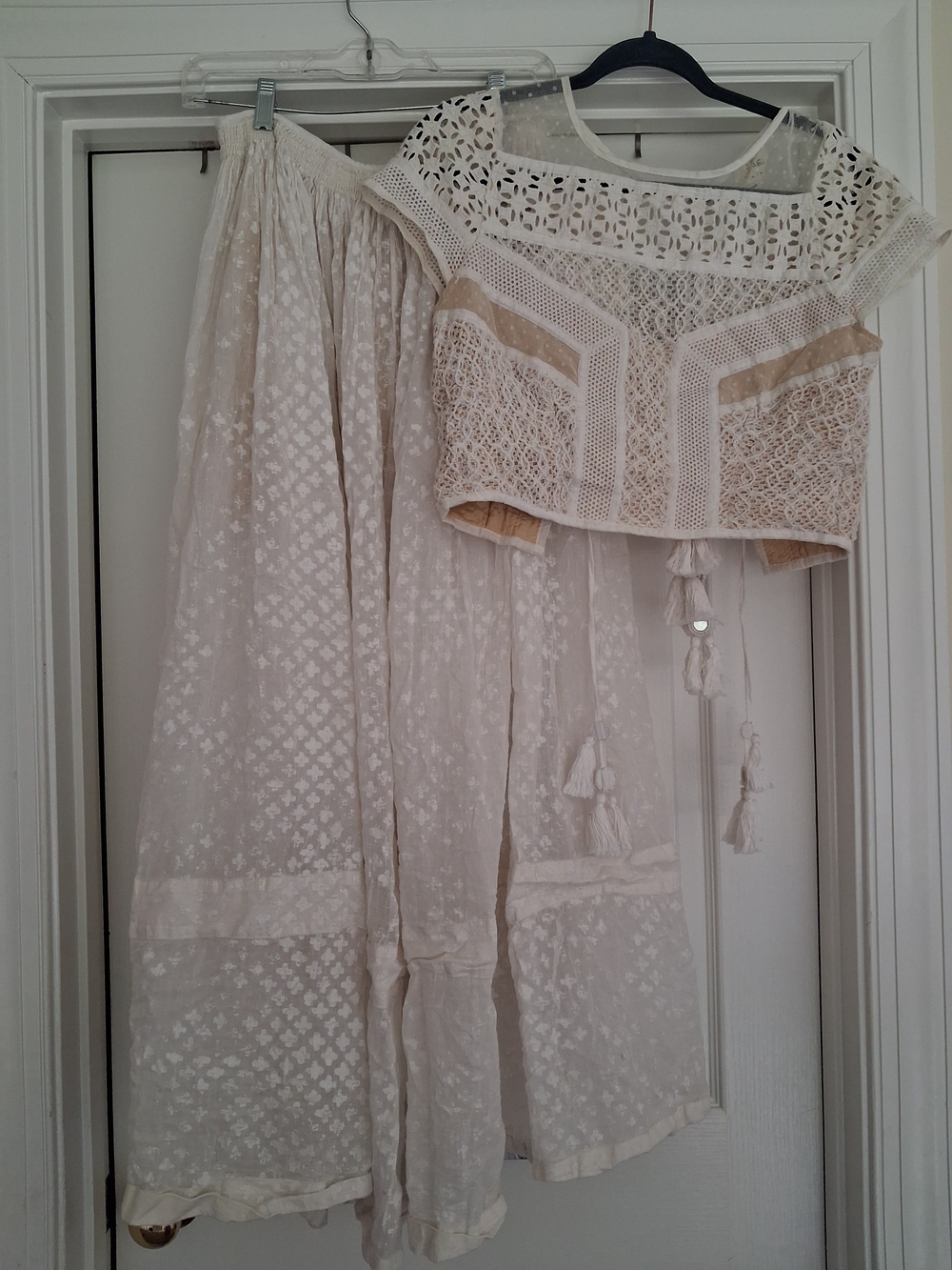 OBO RARE Free PEOPLE 2PC Lola MAXI SKIRT GOWN SET CREAM - Picture 2 of 16